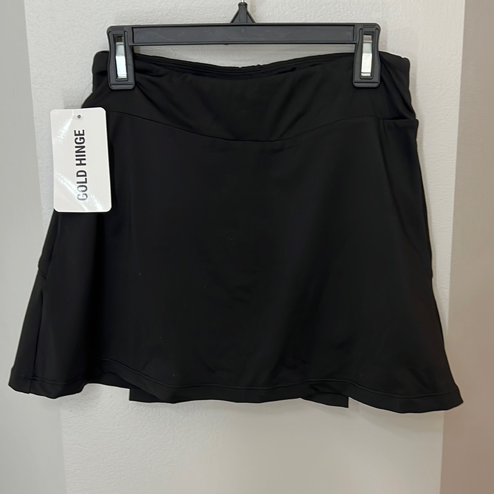 Black Pleated Back Tennis Skirt